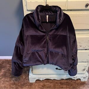 Fabletics Women's Velvet Jacket in Deep Blue. Size XL.